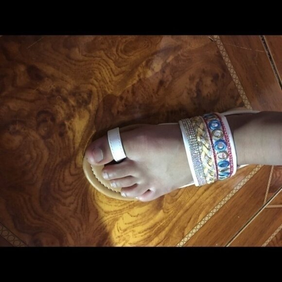 SIZE 10 Sling Back Toe Ring Boho Flats - Picture 5 of 8